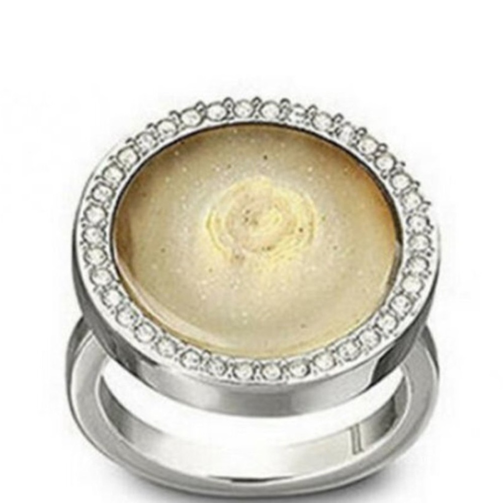 Swarovski Silver Ring with Gold Centerpiece